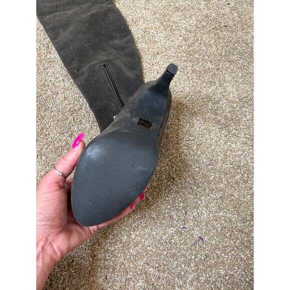 Victoria’s Secret Colin Stuart Over-the-knee Boot steel gray suede platform 7.5 - Picture 6 of 11